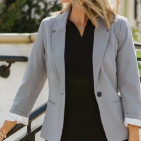 KENSIE Crepe Blazer Green One Buttoned Career Jacket | Size Small - Picture 2 of 10